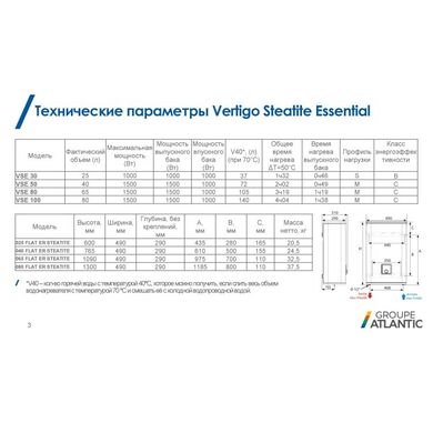Бойлер Atlantic Vertigo Steatite Essential 80 MP-065 2F 220E-S (1500W)