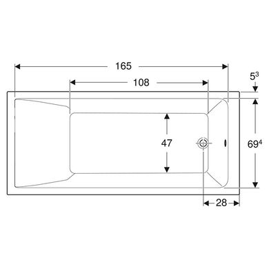 Ванна акриловая Geberit Selnova Square 180x80 554.386.01.1 + ножки, Белый