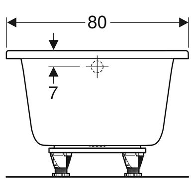 Ванна акриловая Geberit Selnova Square 180x80 554.386.01.1 + ножки, Белый