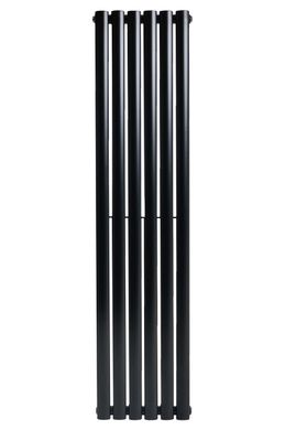 Вертикальный дизайнерский радиатор отопления Arttidesign Rimini 6/1800 чёрный матовый, Черный матовый