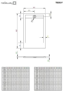 Душовий піддон Radaway Teos F 120x100 HTF120100-04