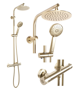 Душова система Rea Bliss brushed gold із термостатом REA-P8413, Золотий