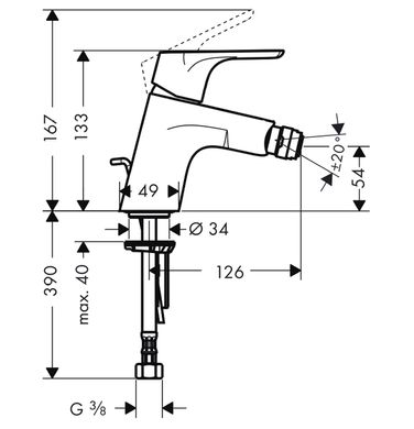 Змішувач для біде Hansgrohe Focus E2 31920000, Хром