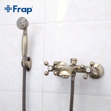 Смеситель для ванны двухвентильный короткий литой гусак бронза Frap 1/8 F3019-4, Бронза