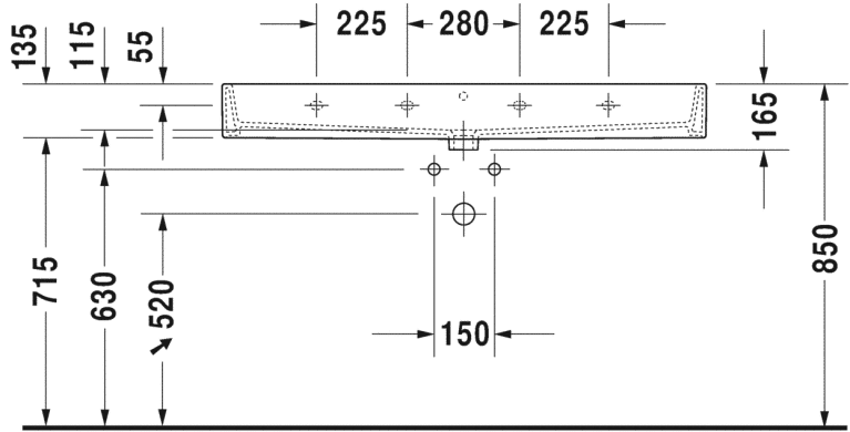 Умивальник Duravit Vero 120x47 2350120000, Білий