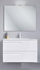 Комплект мебели Royo Vitale тумба с умывальником и зеркало c LED подсветкой 80 см, белый C0072598, Белый