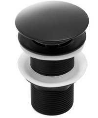 Донный клапан для умывальника Yoka click-clack black без перелива BK.POP-14-BP-BLK, Черный матовый