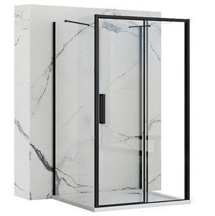 Душова кабіна Rea Rapid Slide 150x90 black пристінна REA-KPL-09890, Чорний матовий, Універсальна, прозорий, Черный матовый