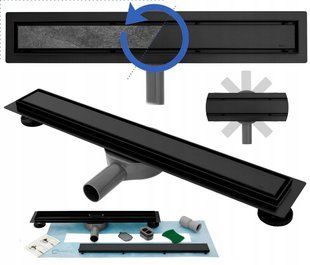 Душевой канал Rea Neo Pro black 2в1 черный 60 см REA-G8905