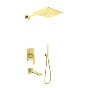 Душова система Kohlman Experience 25 brushed gold + BOX прихованого монтажу KPL-QW211EGDBQ25, Золотий