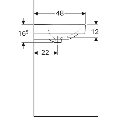 Умывальник Geberit Smyle Square 90x48 на 2 смесителя 500.252.01.1, Белый