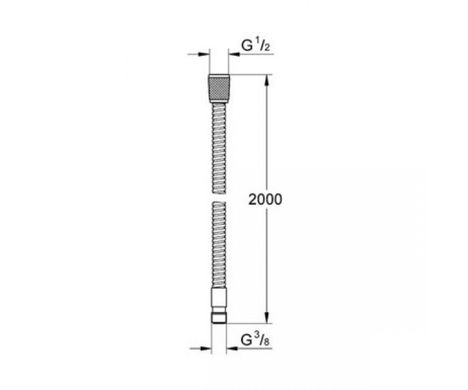 Шланг для душа 1/2*3/8 Grohe Relaxa Flex 28158000, Хром