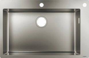 Кухонная мойка Hansgrohe S712-F660 на столешницу 760x500 Stainless Steel 43308800, Нержавеющая сталь