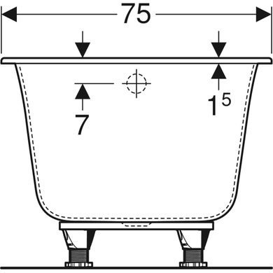 Ванна акрилова Geberit Soana 170x75 554.014.01.1 + ніжки, Білий