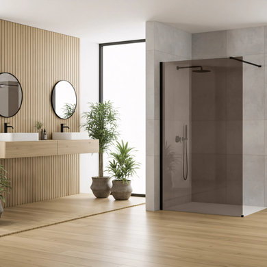 Душевая стенка Rea Flexi 100x195 brown black KPL-K99172