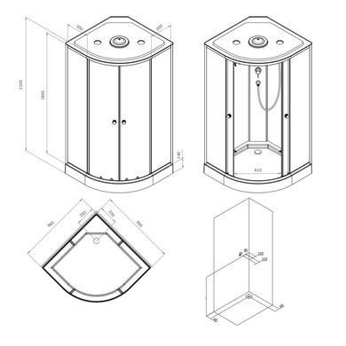 Душовий бокс AM.PM X-Joy 100x100 1/4 кола прозоре скло хром матовий W94C-401-100MT