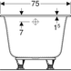 Ванна акриловая Geberit Soana 170x75 554.014.01.1 + ножки, Белый