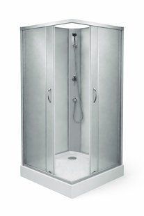 Душовий бокс Grace 90x90x195 см квадратний скло матове профіль хром SLD-2102, Хром, матовий, хром