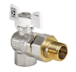 Кран с американкой Koer 1/2" KR.228.W угловой белый KR0099
