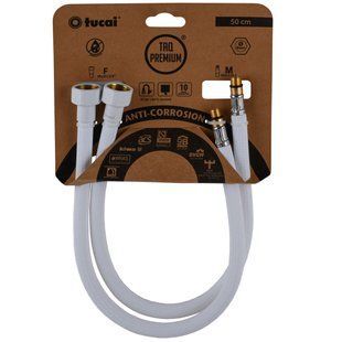 Шланг для змішувача Tucai TAQ Premium Grif М10x1/2&Prime; 0,5м. Антикор. AСB пара (Білий Мат) 209967