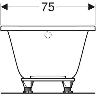 Ванна акриловая Geberit Selnova 170x75 554.285.01.1 + ножки, Белый