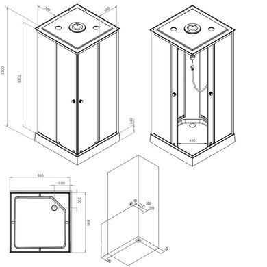 Душовий бокс AM.PM X-Joy 90x90 прозоре скло хром матовий W94C-403-090MT