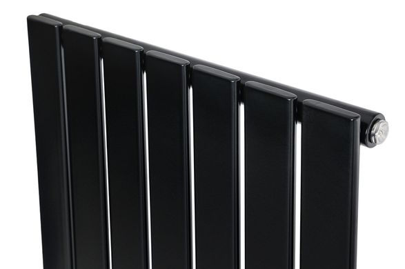 Вертикальный дизайнерский радиатор отопления Arttidesign Livorno 7/1800 чёрный матовый, Черный матовый