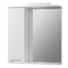 Зеркальный шкаф Юввис Марко Z-1 65 см левый с подсветкой 302001, Белый, Белый