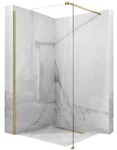 Душевая стенка Rea Aero 110 brushed gold REA-K9840, прозрачный, золотой