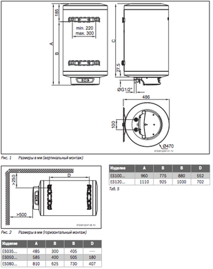 Бойлер Bosch Tronic 8000T ES 120-5 2000W BO H1X-EDWRB