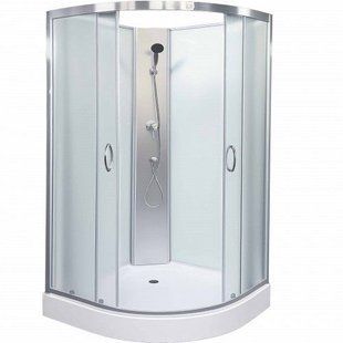 Душовий бокс Grace 90x90x195 см напівкруглий скло матове профіль хром SLD-2101СН, Хром, матовий, хром