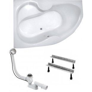 Ванна акриловая Koller Pool Montana 160 L + сифон + ножки MONTANA160X105L+WBW0001+B70CМMA-57, Белый