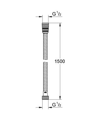 Шланг для душа Grohe Rotaflex Metal Longlife 28417000, Хром