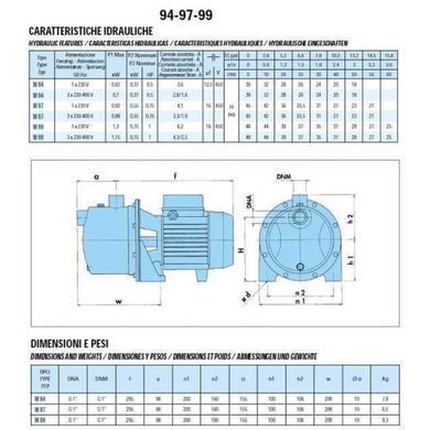 Насос відцентровий Saer M-94-N PL нерж. 0,37 кВт (3 м3/год, 39 м)