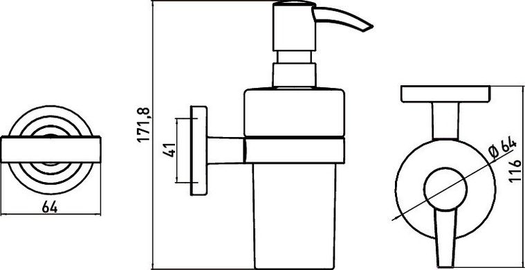 Дозатор жидкого мыла Emco Polo подвесной хром 0721 001 01, Хром