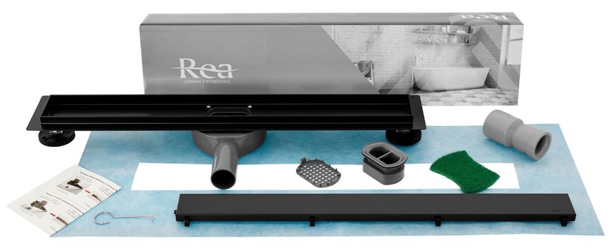 Душовий канал Rea Neo Pro black 2в1 чорний 90 см REA-G8908