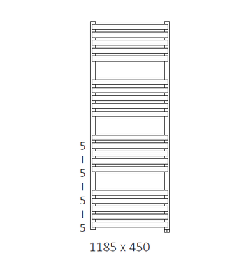 Электрический полотенцесушитель Terma Quadrus Slim 45x118 белый матовый WLQUS118045/9016/ONE