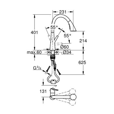 Смеситель для кухни Grohe Zedra 32294002, Хром