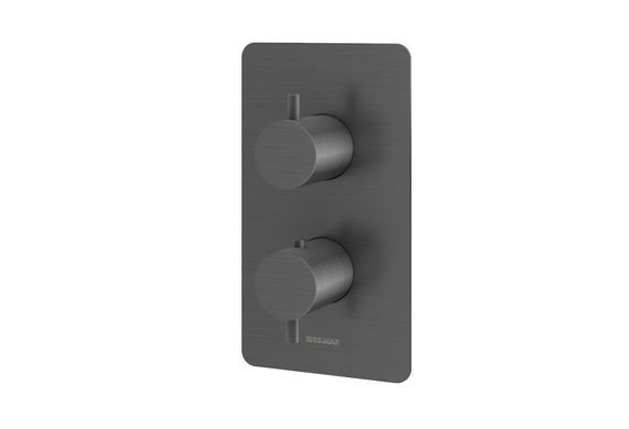 Душева система Kohlman Axel 30 graphite з термостатом + BOX прихованого монтажу KPL-QW433AG30, Графит