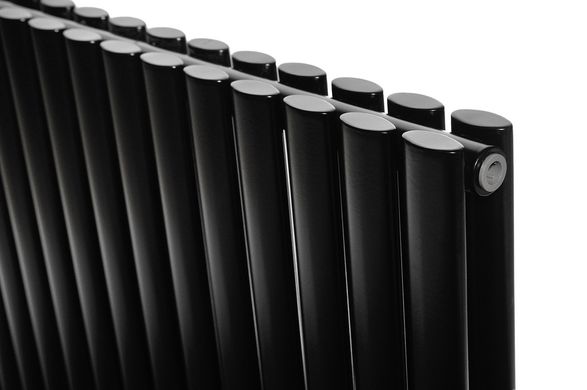 Горизонтальный дизайнерский радиатор отопления Arttidesign Rimini II 17/550 чёрный матовый, Черный матовый
