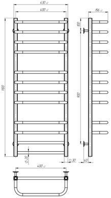Электрический полотенцесушитель Deffi Lux П12 400x1100 нержавеющая сталь JD04 правое подключение хром A.LU.110.40.12.E.C.R.2