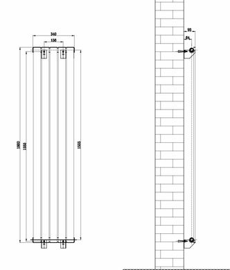 Дизайнерский вертикальный радиатор отопления Arttidesign Livorno 5/1600 белый матовый, Белый матовый